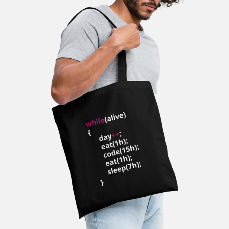 Les programmeurs mangent du code PHP drôle Sac en tissu