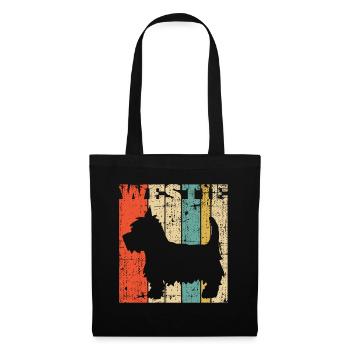 Retro Westie West Highland Terrier Vintage - Tote Bag - black - Front