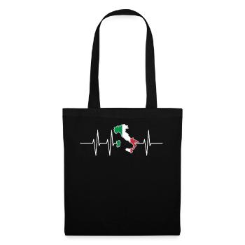 Heartbeat Italy Gift Patriot Home Pulse - Tote Bag - black - Front