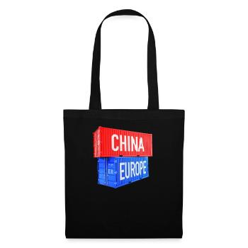 Europe and China Containers - Euro, EU, World - Tote Bag - black - Front