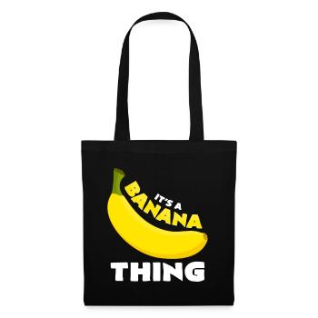 bananes - Sac en tissu - noir - Devant