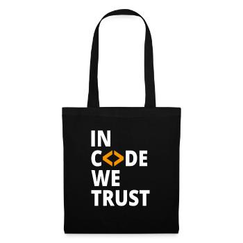 In code we trust Programmierer Geek Coding Nerd - Stoffbeutel - Schwarz - Vorne