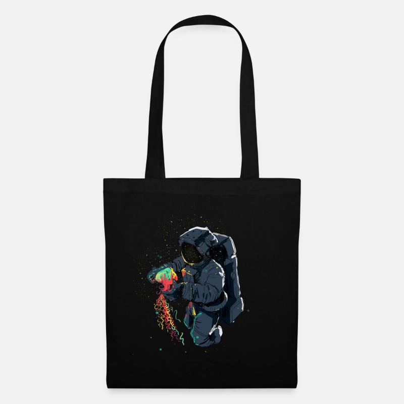 Astronaut mit Qualle - Stoffbeutel - Schwarz