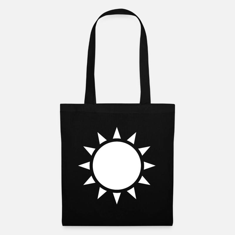 Sonne - Stoffbeutel - Schwarz