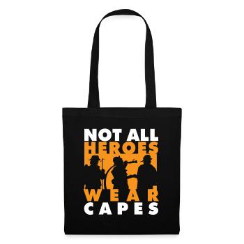 Firefighter Tshirt for fire brigade - Tote Bag - black - Front