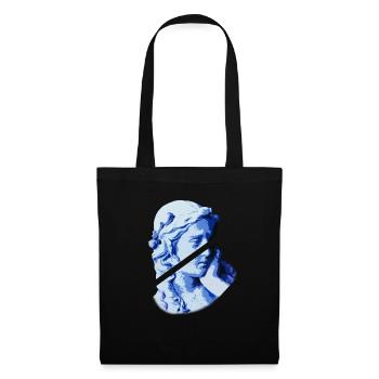 Ästhetische Vaporwave weibliche griechische Marmorstatue - Stoffbeutel - Schwarz - Vorne
