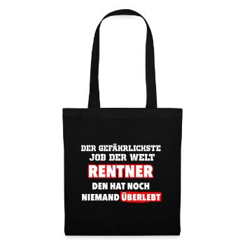 lustiger Spruch zur Rente - Stoffbeutel - Schwarz - Vorne