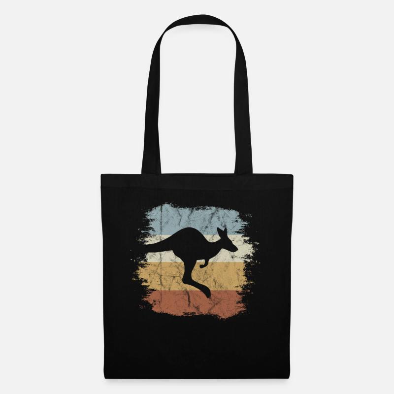 Lässig Springendes Känguru Retro Vintage Geschenk - Stoffbeutel - Schwarz