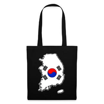 Corée du Sud Carte du drapeau - Sac en tissu - noir - Devant