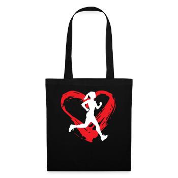 Runner Heart - Tote Bag - black - Front
