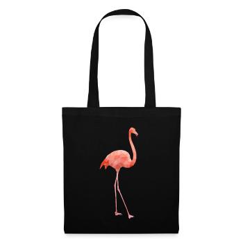 Flamingo, Flamingos polygon geometrisch - Stoffbeutel - Schwarz - Vorne