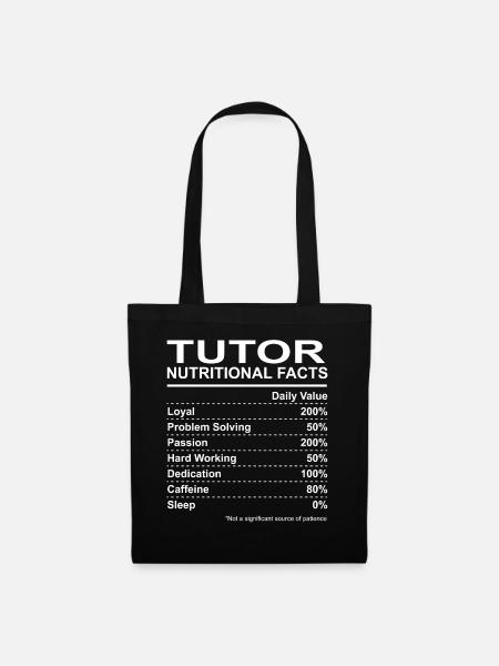 Tutor Nutritional Facts - Stoffbeutel - Schwarz