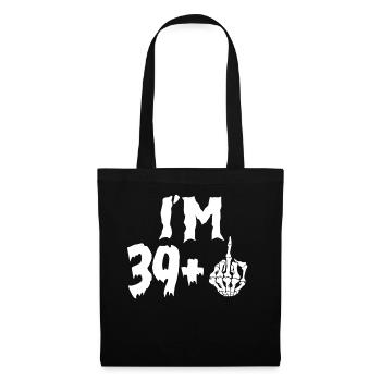 Ich bin 40 Geschenk Geburtstag Party 40er feiern - Stoffbeutel - Schwarz - Vorne