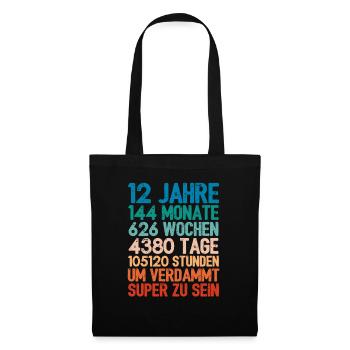 Birthday gift For 12 year olds 12th birthday - Tote Bag - black - Front