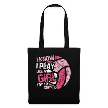 Play Like A Girl Volleyball - Stoffbeutel - Schwarz - Vorne