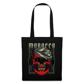 Crâne Marocain Maroc Rabat Cadeau - Sac en tissu - noir - Devant