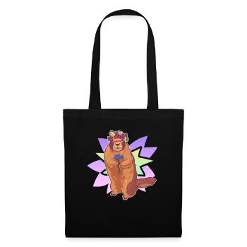Guirlande De Gentiane Fleurs Couronne Alm Alpes Cadeau - Sac en tissu - noir - Devant