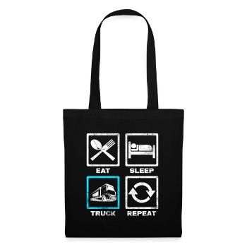 Mangez Sommeil Camion Répétez Trucker Truck Driver Gift - Sac en tissu - noir - Devant