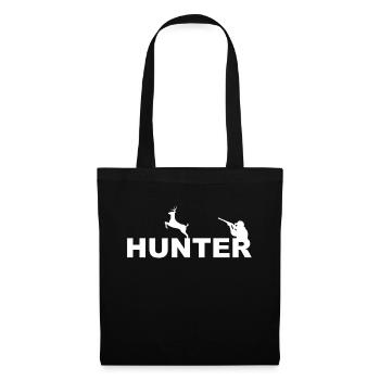 Motif chasseur blanc - Sac en tissu - noir - Devant
