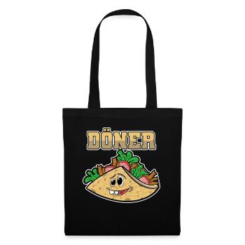 Kebab Kebab Snack Drôle De Chemise Cadeau Geek - Sac en tissu - noir - Devant