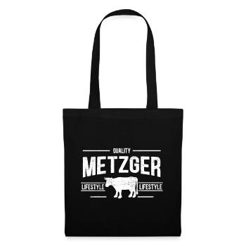 Metzger Lifestyle Schlachter Fleischfresser - Stoffbeutel - Schwarz - Vorne