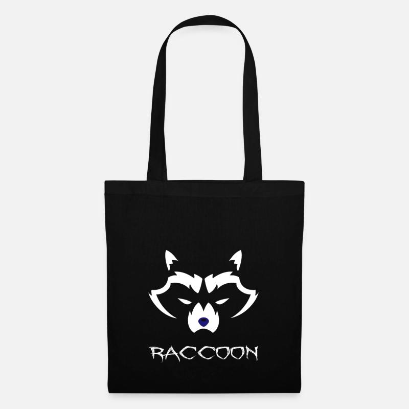 Raccoon - Waschbär - Stoffbeutel - Schwarz