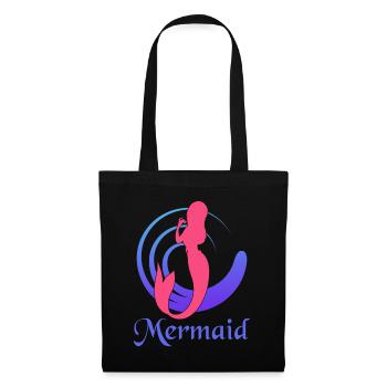 Singing Mermaid - Singende Meerjungfrau - Stoffbeutel - Schwarz - Vorne