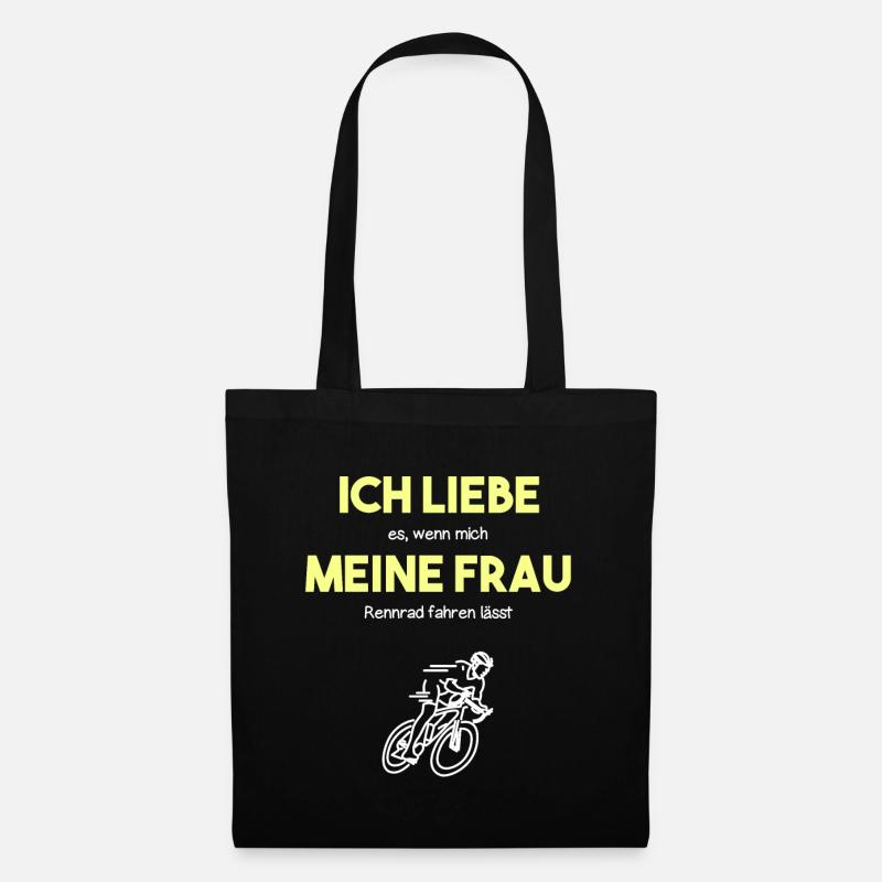 Rennrad Rentner Rad - Stoffbeutel - Schwarz