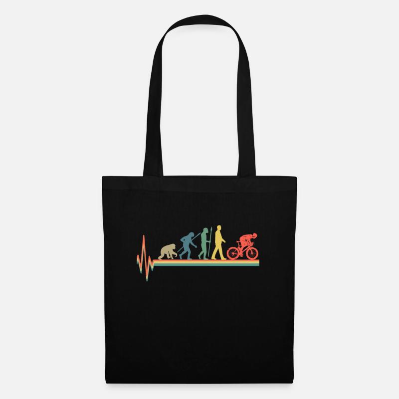 Biker heartbeat retro - Stoffbeutel - Schwarz