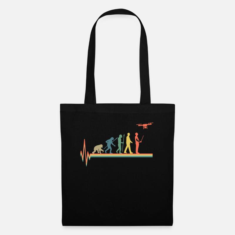 Evolution Drone Retro Heartbeat - Tote Bag - black