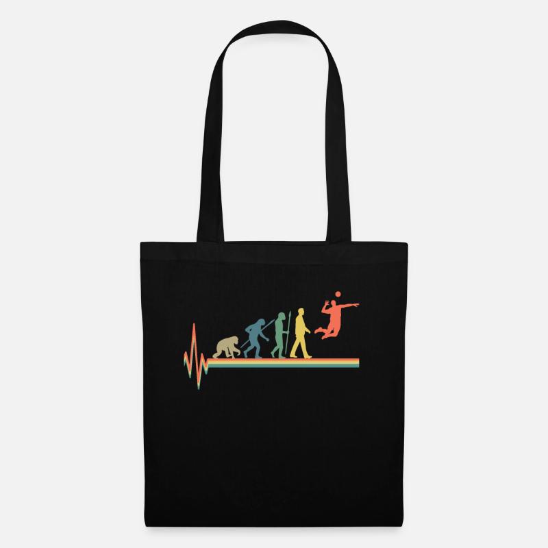 Evolution Volleyball Retro heartbeat - Tote Bag - black