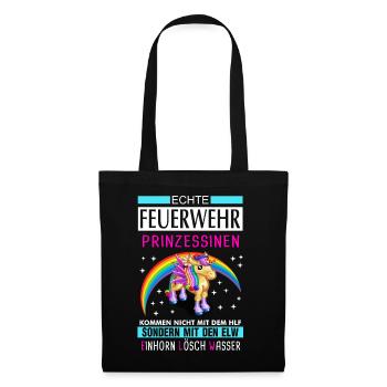 Firefighter woman unicorn saying gift - Tote Bag - black - Front