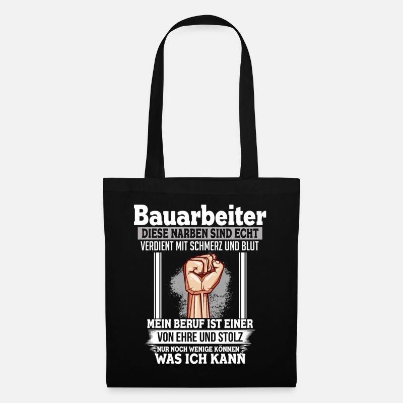 Bauarbeiter Ehre & Stolz Faust - Stoffbeutel - Schwarz