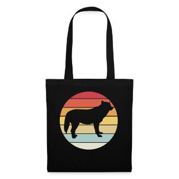 loup - Sac en tissu - noir - Devant