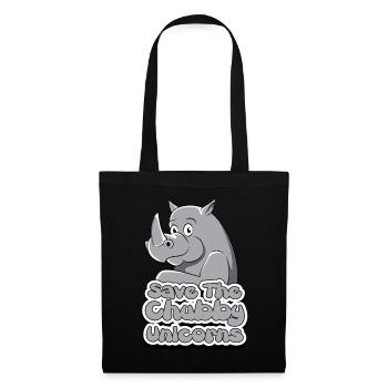RhinoCeros Rhino Chubby Unicorn Gift - Tote Bag - black - Front