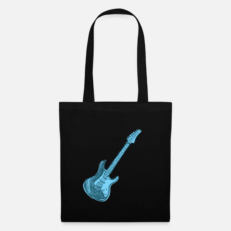 Blaue E-Gitarre, Gitarre - Stoffbeutel - Schwarz