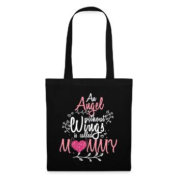 Les anges sans ailes s'appellent maman - Sac en tissu - noir - Devant