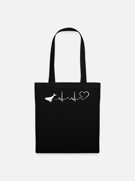 Whale - My Heart Beats For Whales - Stoffbeutel - Schwarz