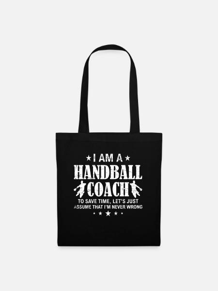 Handball Trainer Geschenk - Stoffbeutel - Schwarz