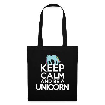 Restez calme Restez calme et soyez une licorne - Sac en tissu - noir - Devant