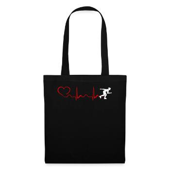 Roller Blade Heartbeat And Heart - Stoffbeutel - Schwarz - Vorne