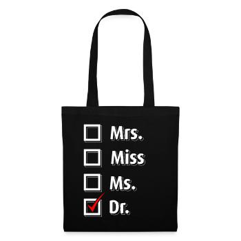 Graduation Graduation Doctor Titre T-Shirt Cadeau - Sac en tissu - noir - Devant