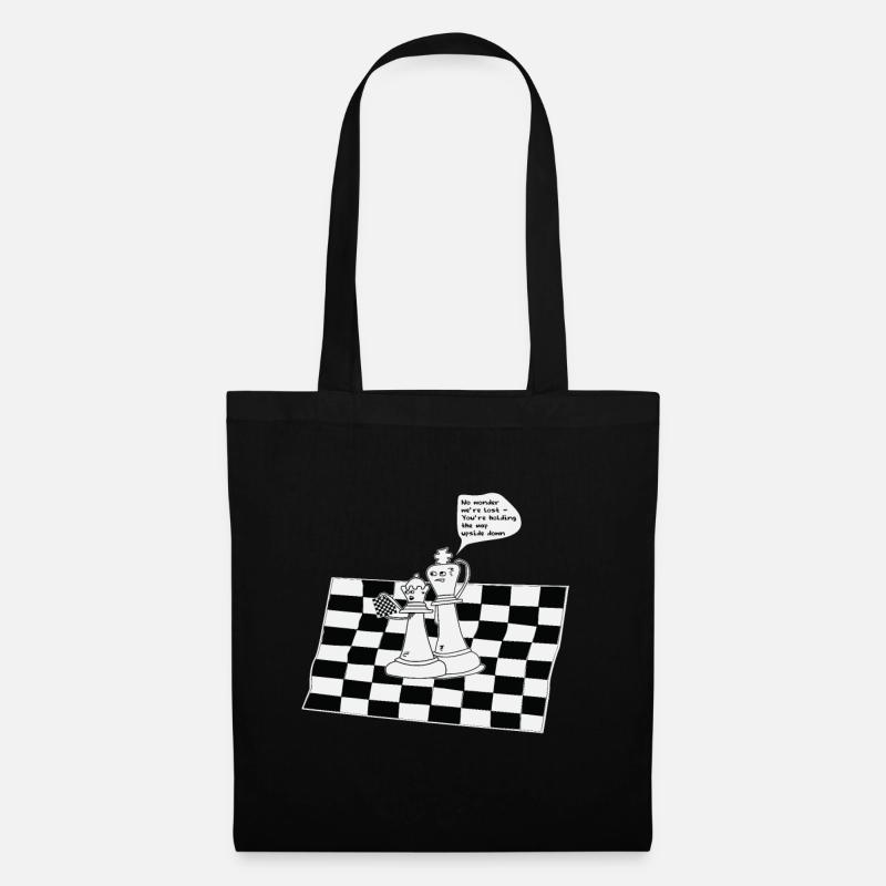Pièces d'échecs drôles - Sac en tissu - noir