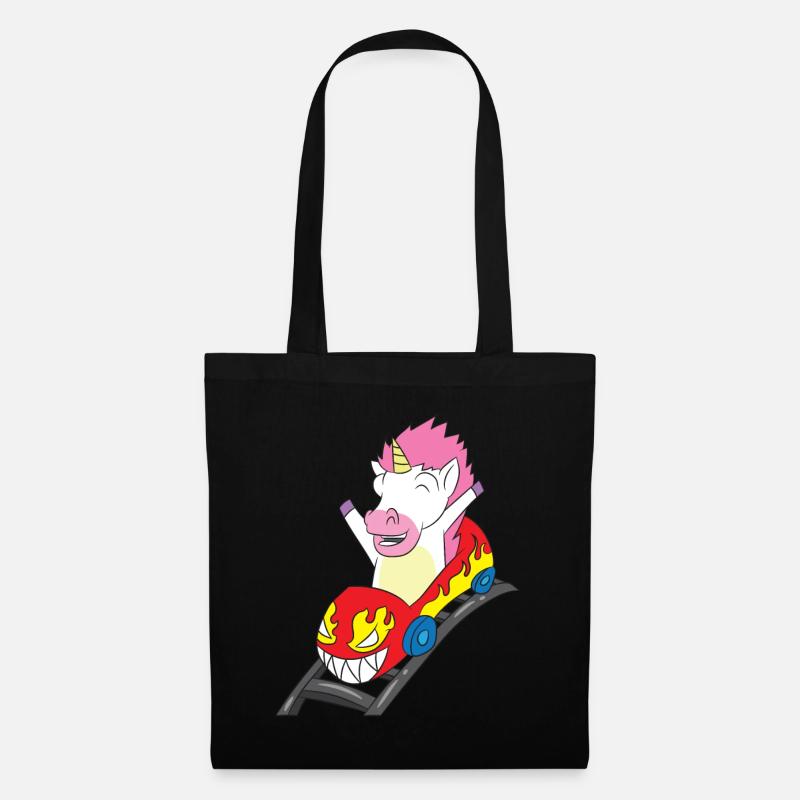 Roller Coaster Riding Unicorn Gift - Tote Bag - black