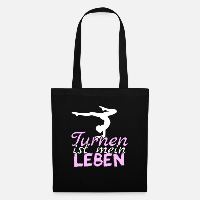Turnen Liebe Geschenk - Stoffbeutel - Schwarz