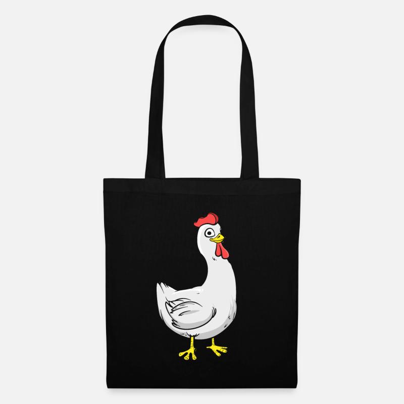 Hahn Huhn Hähnchen Hühnchen Küken - Stoffbeutel - Schwarz