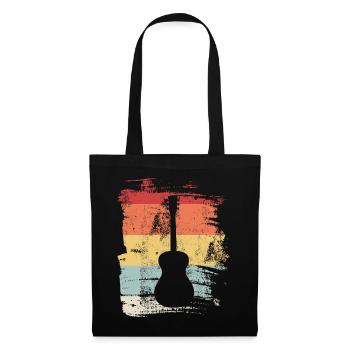 Retro Gitarre Gitarrist Musik Musiker Geschenk - Stoffbeutel - Schwarz - Vorne