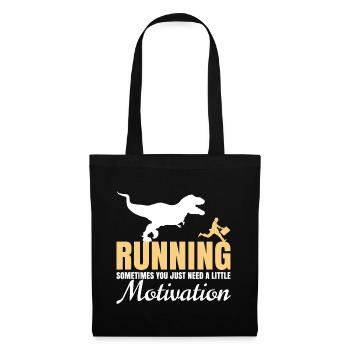 Courir Courir Jogging Motivation T-Rex Dino Funny - Sac en tissu - noir - Devant