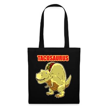 Tacosaurus print Gift Funny Dinosaur Taco Cinco - Tote Bag - black - Front