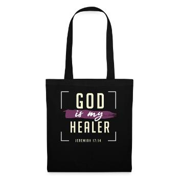 God is my healer, Christian - Tote Bag - black - Front